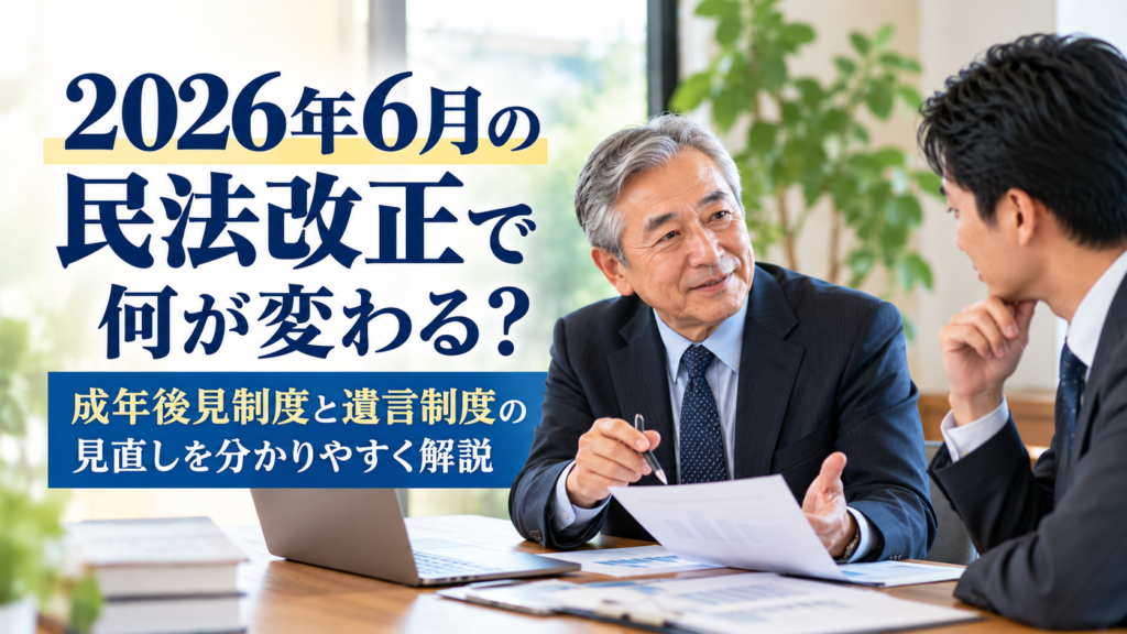 2026年6月の民法改正で何が変わる？成年後見制度と遺言制度の見直しを分かりやすく解説